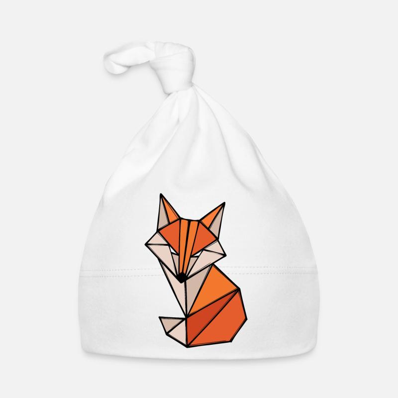 Fuchs Polygon Geometry Art abstrait Créatif Bonnet bio Bébé