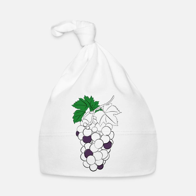 Grape Line Art Organic Baby Cap
