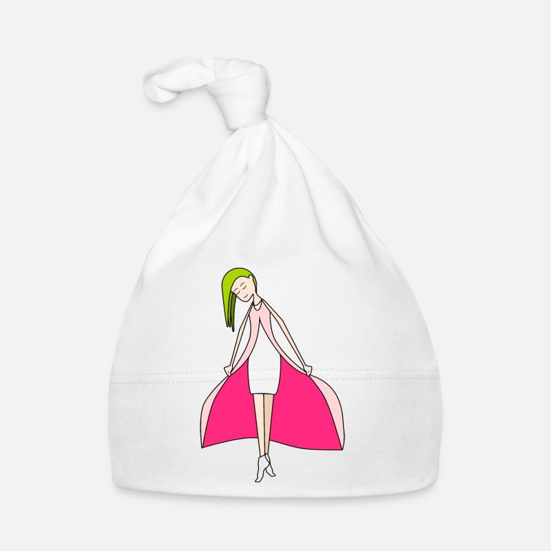Fuchsie Puppe Baby Bio-Mütze