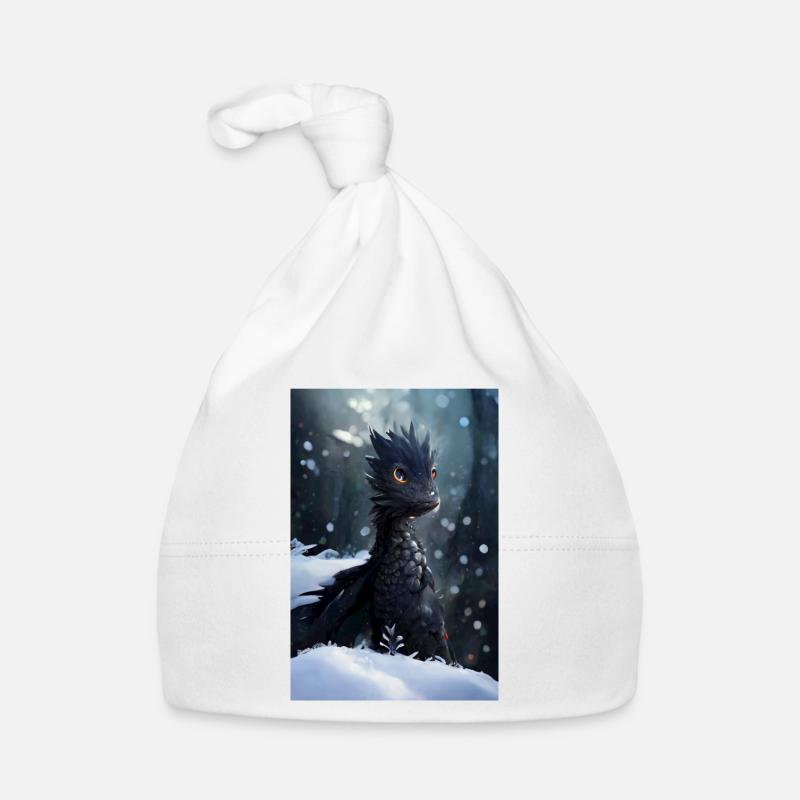 Junger schwarzer Drache Baby Bio-Mütze