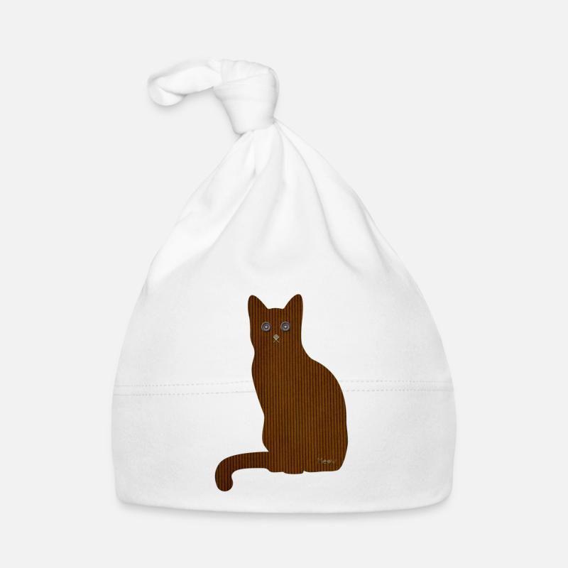 Miaou de chat - Bonnet bio Bébé - blanc