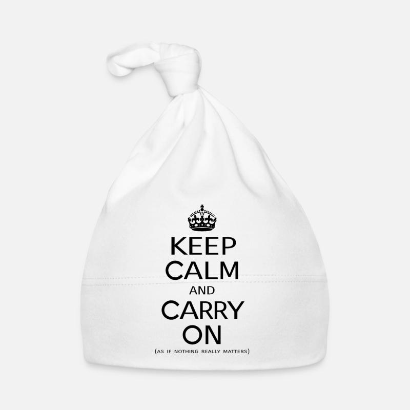 Keep calm [noir] - Bonnet bio Bébé - blanc