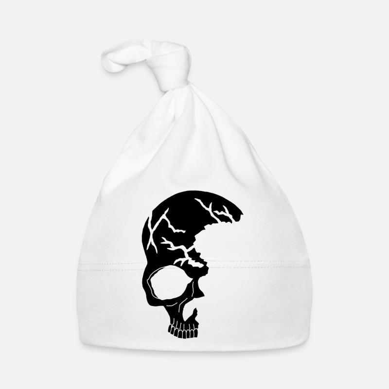 Black half-skull Organic Baby Cap