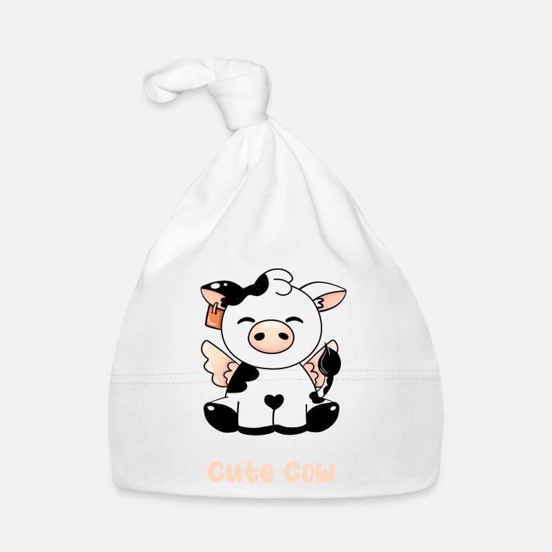 Vache douce - Bonnet bio Bébé - blanc