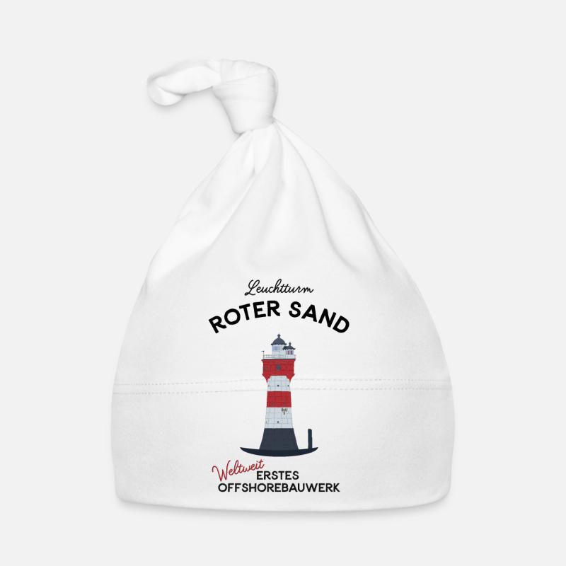 Leuchtturm Roter Sand, Nordsee, Offshore Baby Bio-Mütze