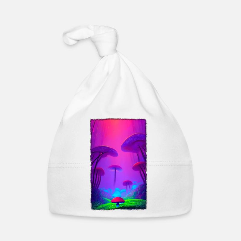 Mushroom Vertical Forest 2 Organic Baby Cap