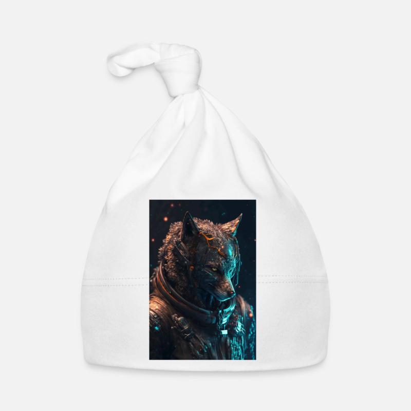 Wolf in space Organic Baby Cap