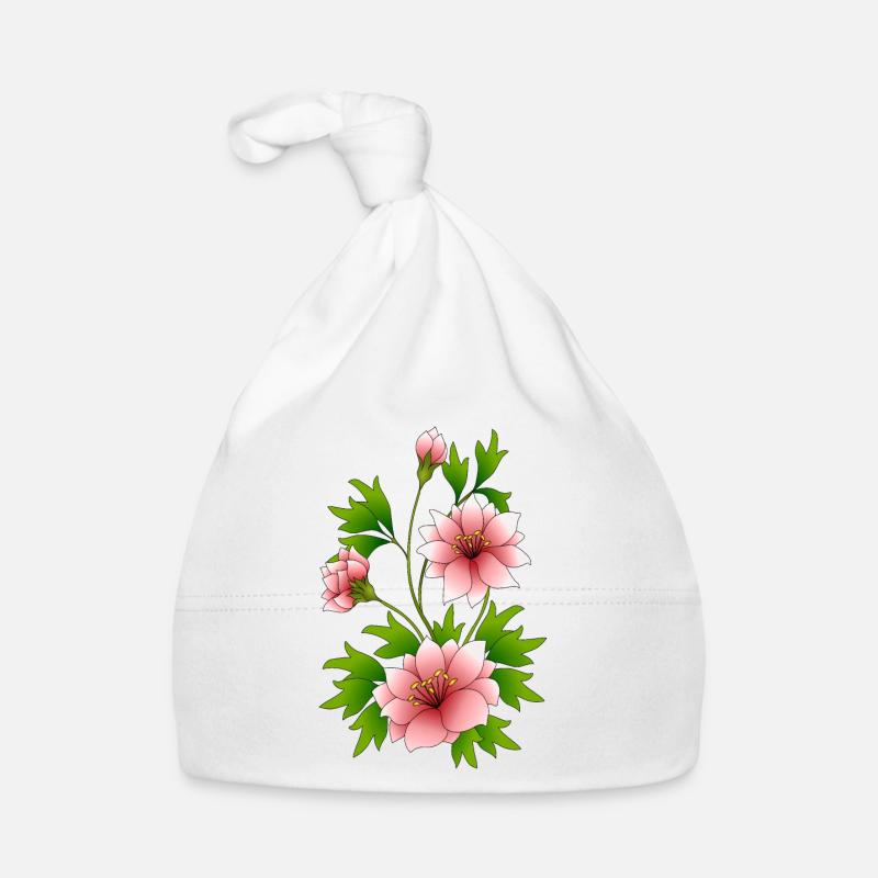 Fleur - Bonnet bio Bébé - blanc