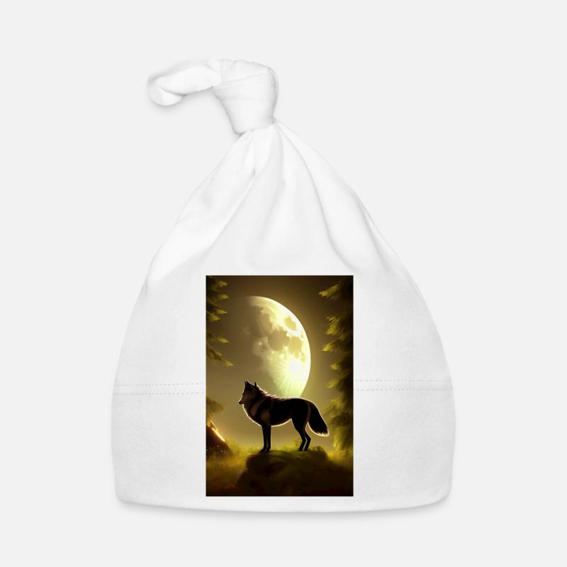 Wolf and Moon Organic Baby Cap