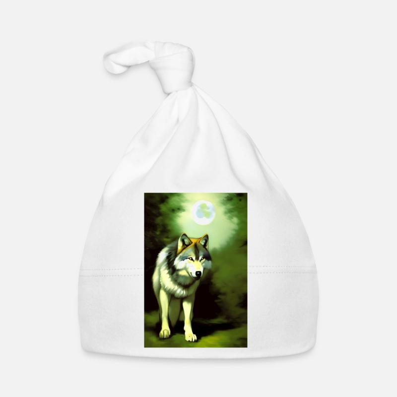 Wolf and Moon Organic Baby Cap