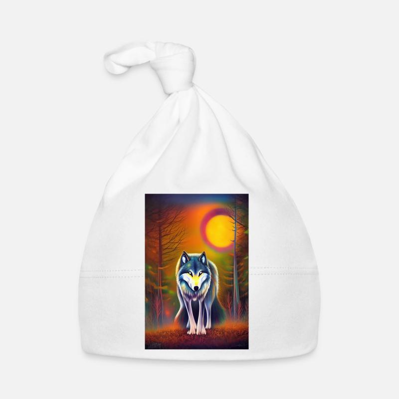 Wolf and Moon Organic Baby Cap