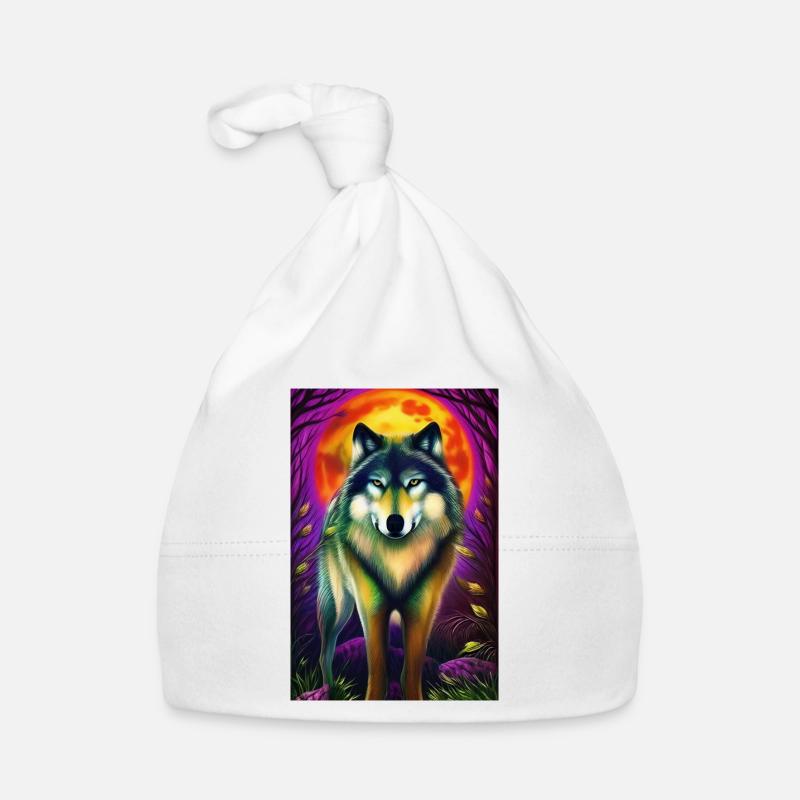 Wolf and Moon Organic Baby Cap