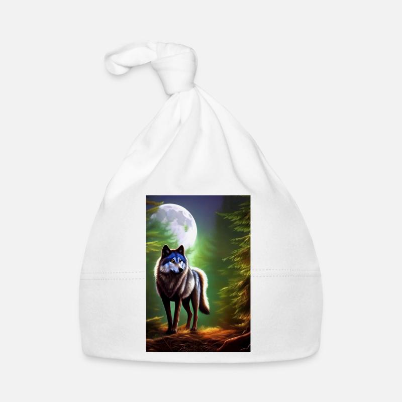 Wolf and Moon Organic Baby Cap