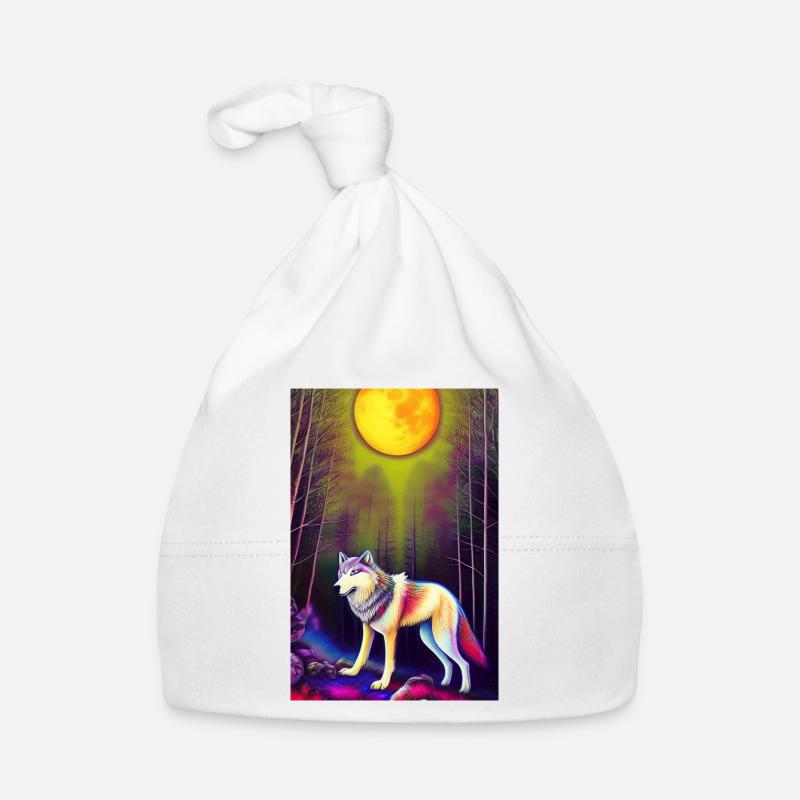 Wolf and Moon Organic Baby Cap