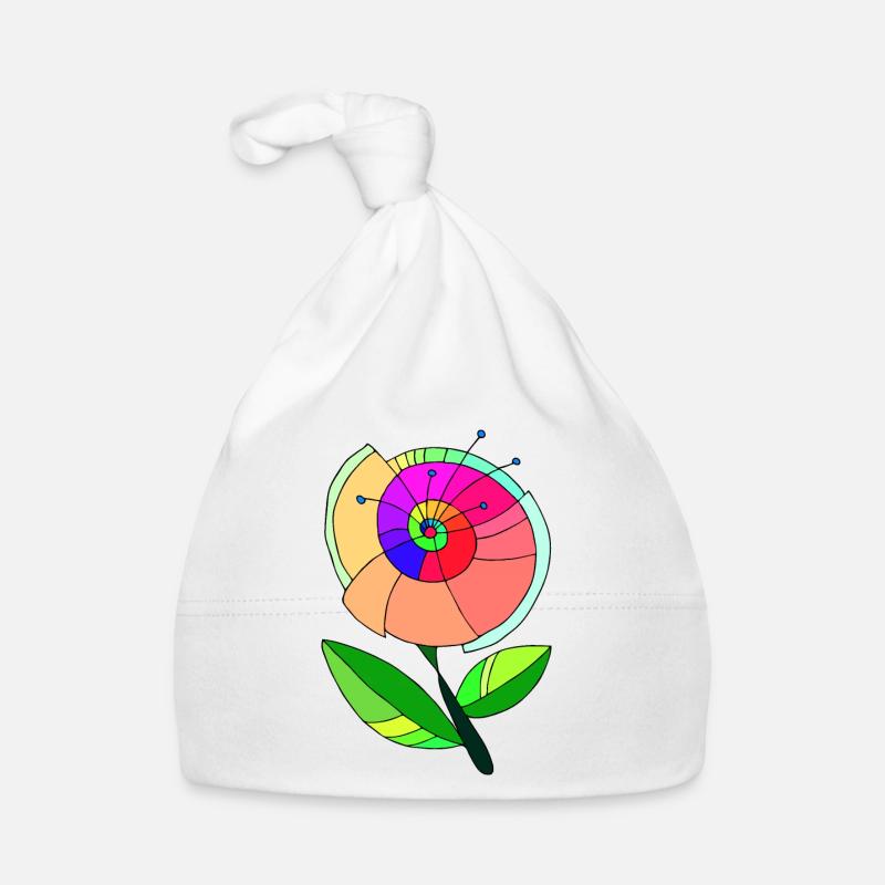 Fleur - Bonnet bio Bébé - blanc