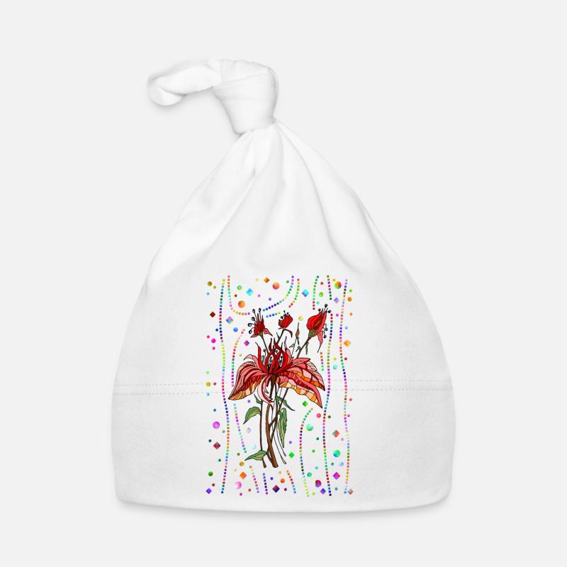 Fleur - Bonnet bio Bébé - blanc