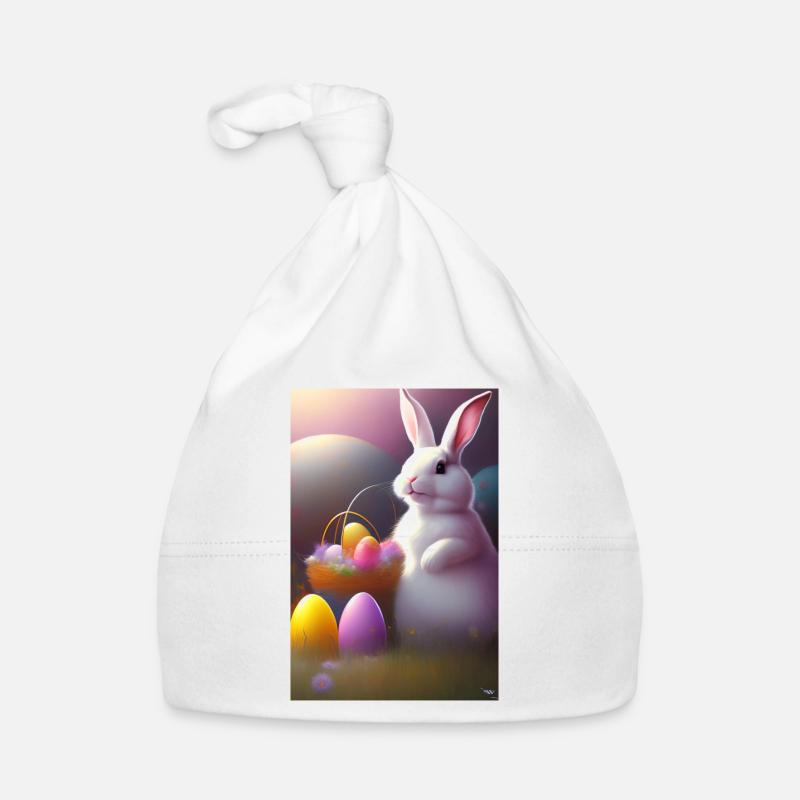 Easter Bunny with Easter Eggs Organic Baby Cap