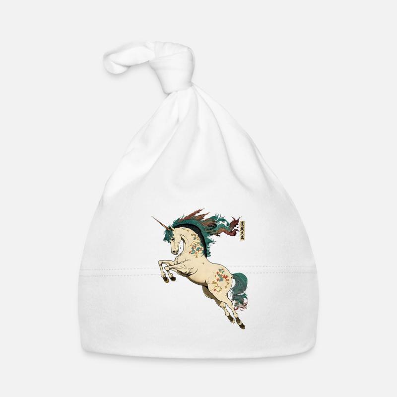 Unicorn in ukiyo-e style Organic Baby Cap