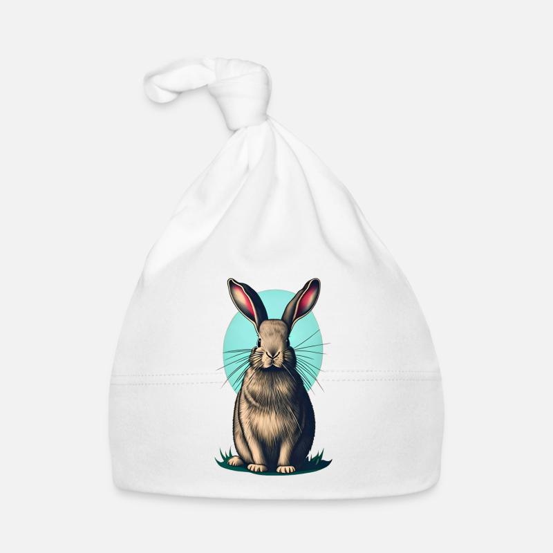 Easter bunny with turquoise egg Organic Baby Cap