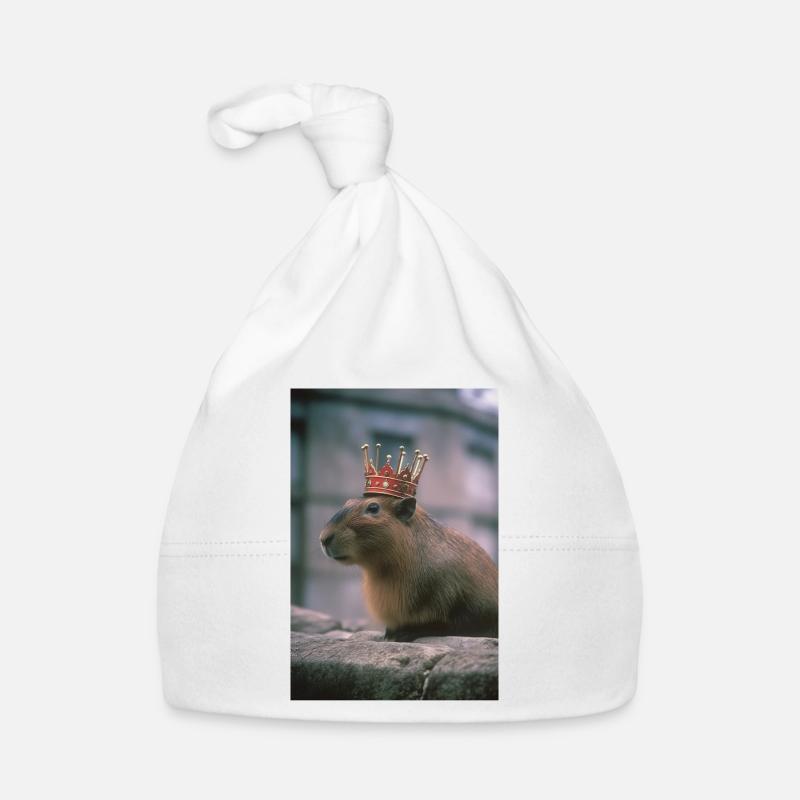 Süßer Capybara mit Krone Niedliches Capybara Baby Bio-Mütze
