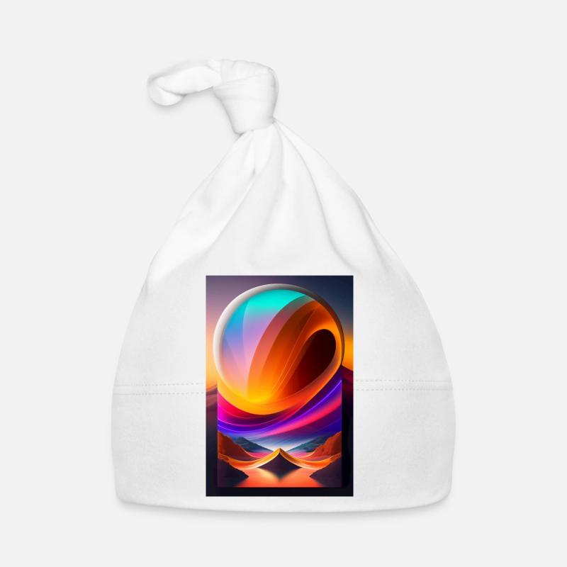 Orbe coloré - Bonnet bio Bébé - blanc