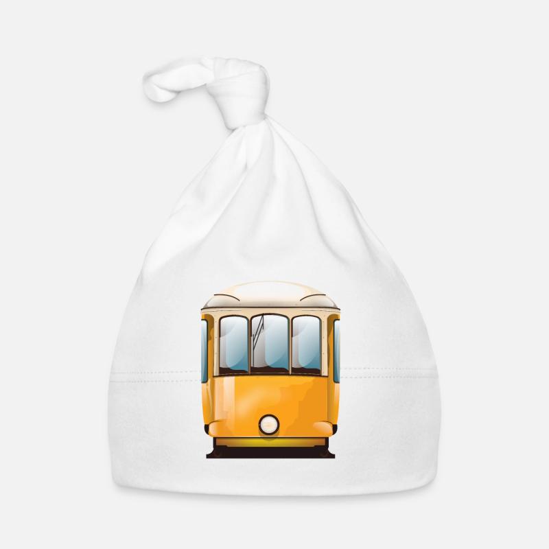 Gelbe Straßenbahn Baby Bio-Mütze