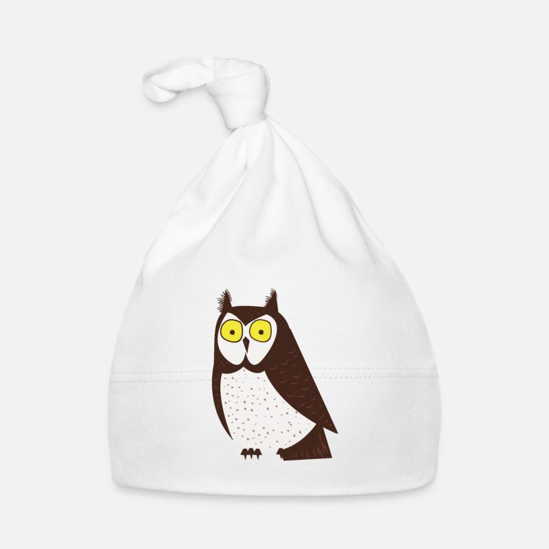 Hibou de dessin animé Bonnet bio Bébé