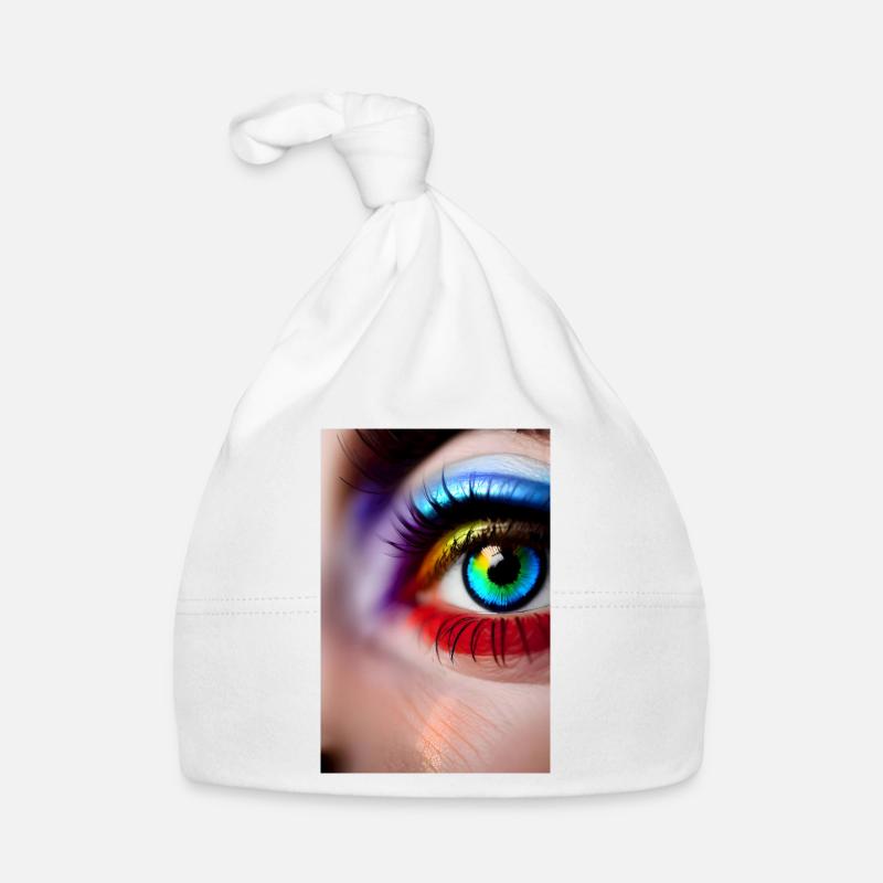 Rainbow Eye Organic Baby Cap