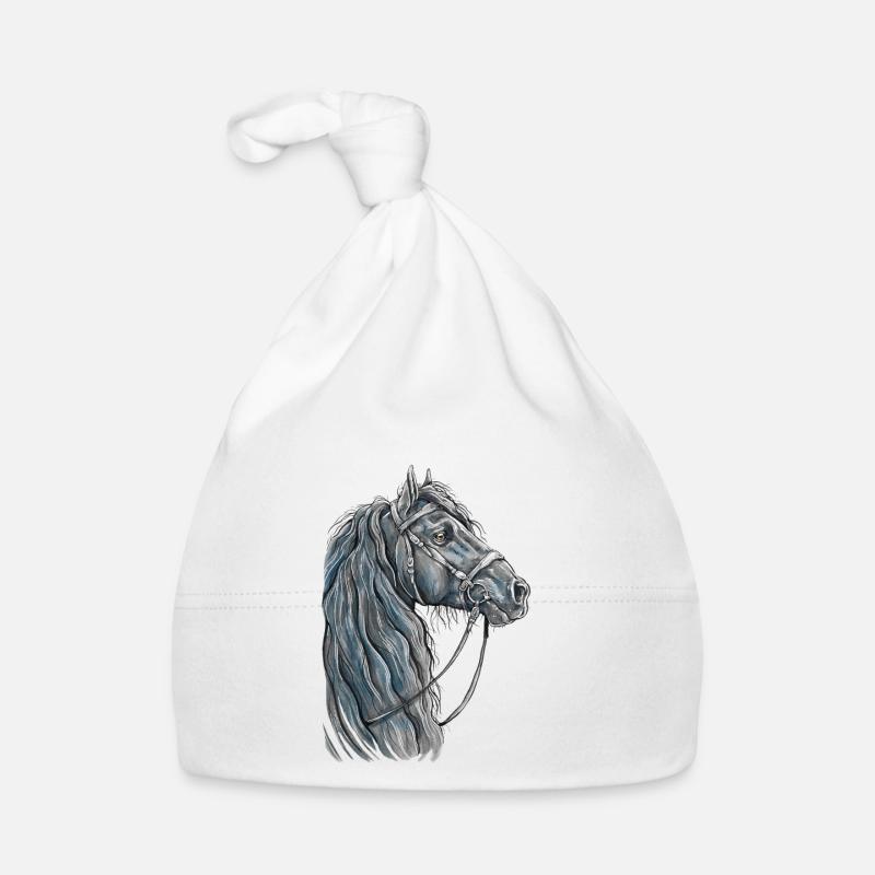 Portrait de cheval Bonnet bio Bébé
