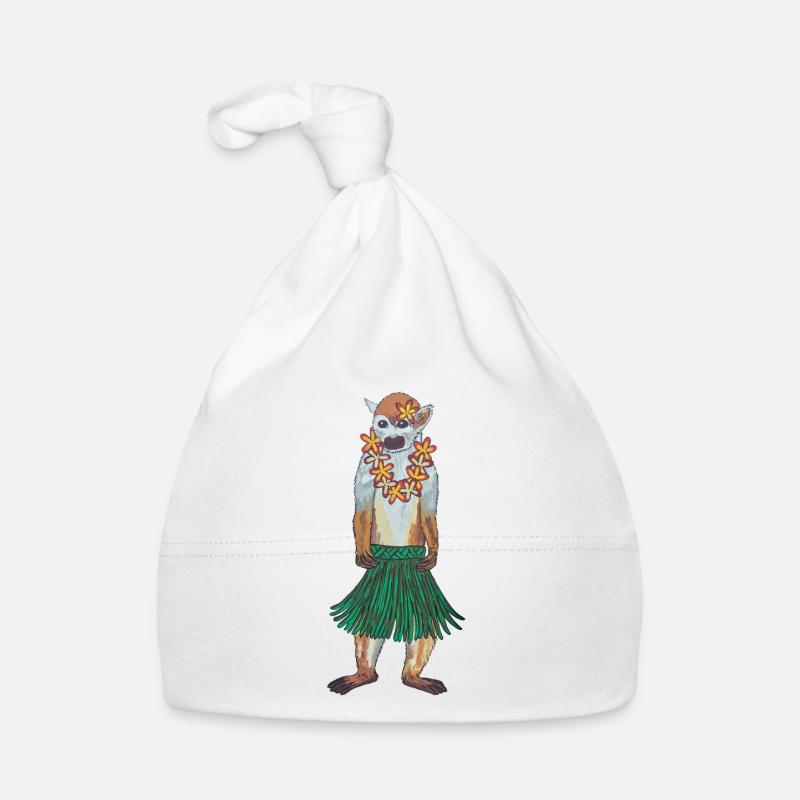 Squirrel Monkey Monkey Hawaii Hula Monkey Hula Hoola Organic Baby Cap