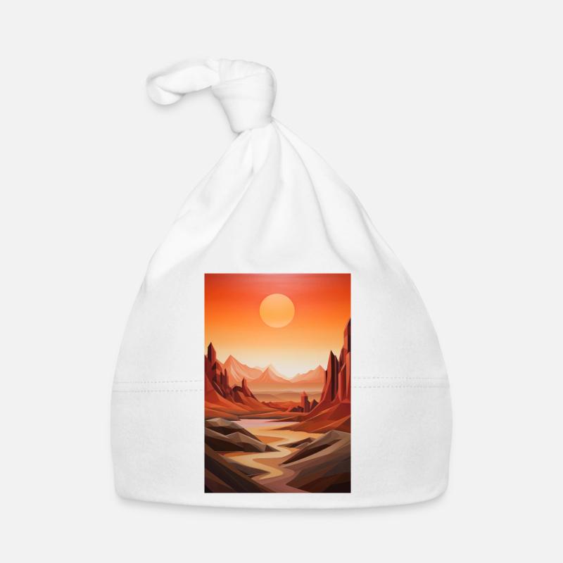 Desert Landscape with Sunset Organic Baby Cap