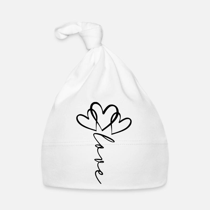 Love Schrift Herzblume Baby Bio-Mütze