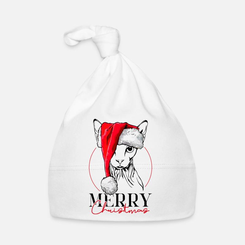 Père Noël Sphynx Joyeux Noël chat Wilsigns Bonnet bio Bébé
