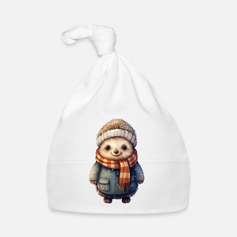 Hedgehogs in winter Organic Baby Cap