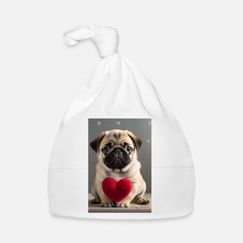 Chiot mignon avec coeur Bonnet bio Bébé