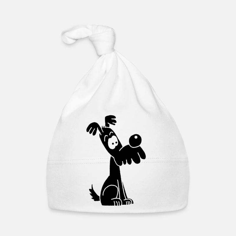 Funny and cute black dog Organic Baby Cap