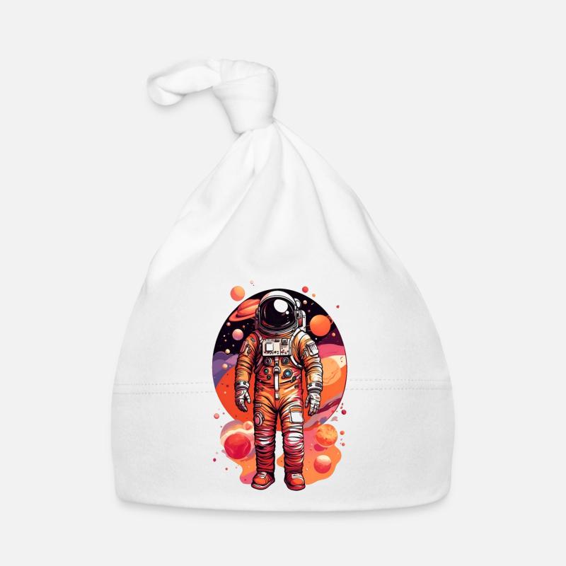 Astronaute avec plusieurs planètes - Bonnet bio Bébé - blanc