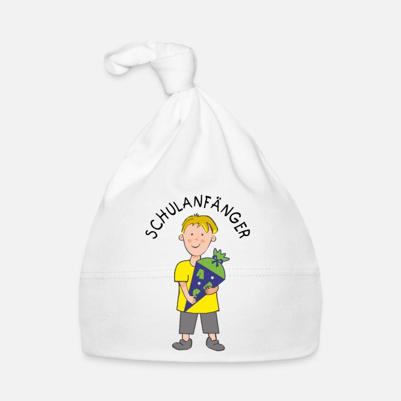 Débutants à l’école - Garçon avec cône de sucre ABC Bonnet bio Bébé