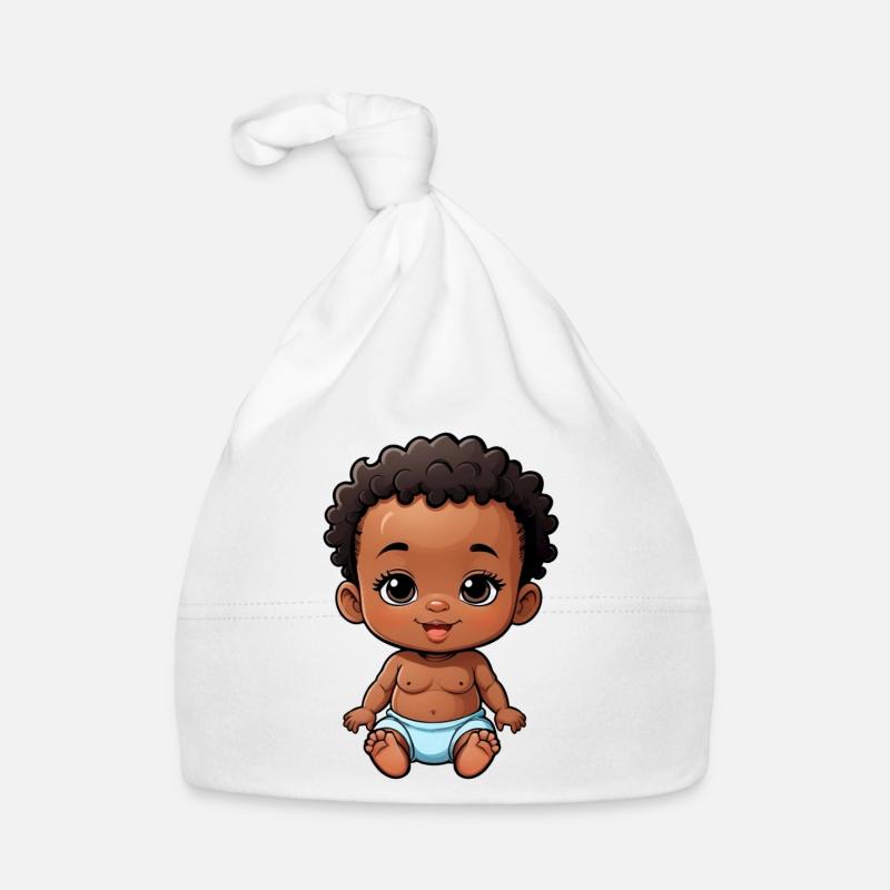 Bébé de dessin animé mignon et heureux Bonnet bio Bébé
