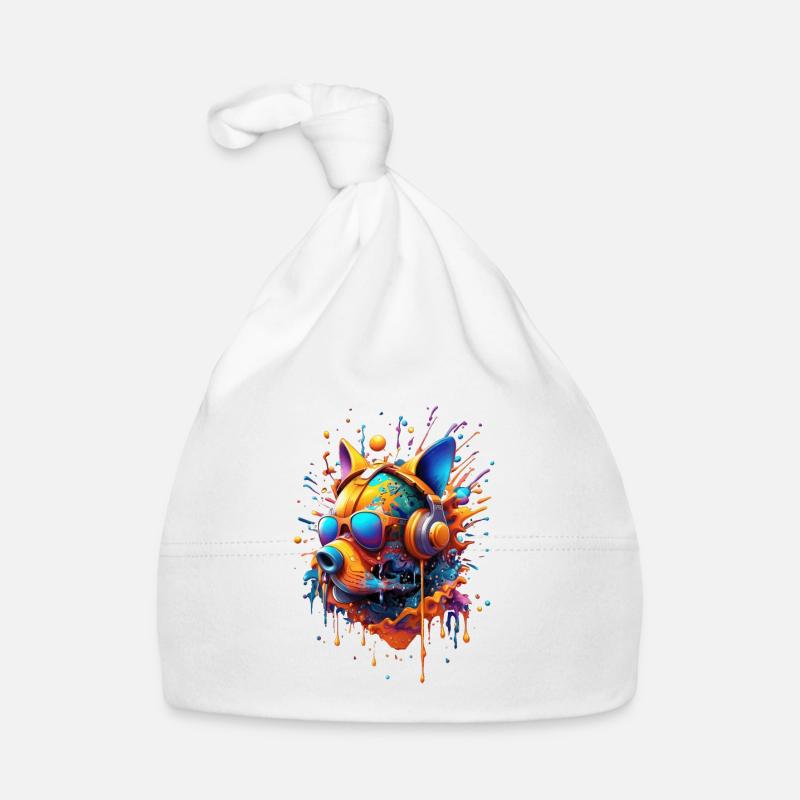 Stylized Futuristic Dog Head Molosser Type Organic Baby Cap