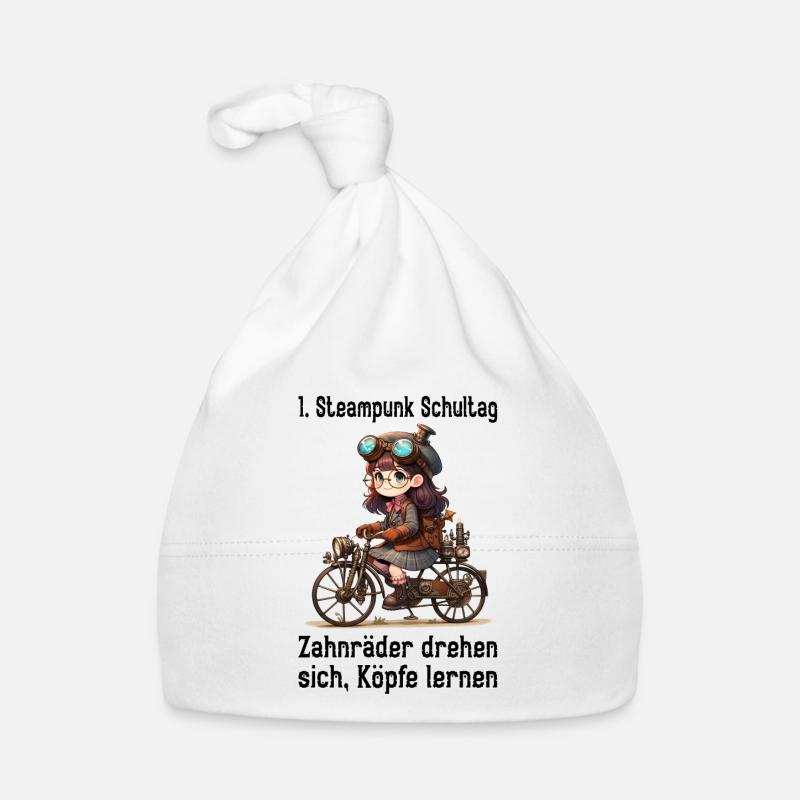 First Steampunk School Day Organic Baby Cap
