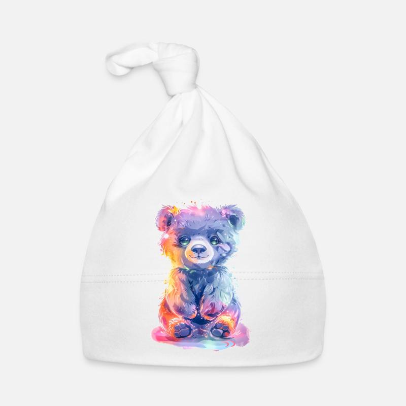 Cute neon bear Organic Baby Cap