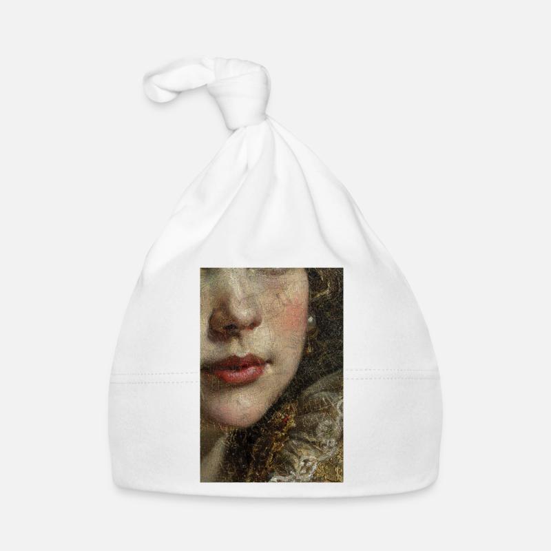 Having red lips or not having red lips Organic Baby Cap
