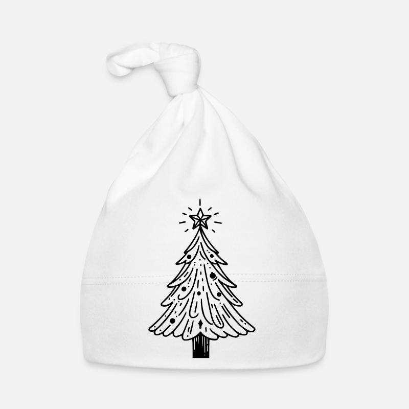 Christmas tree - Organic Baby Cap - white