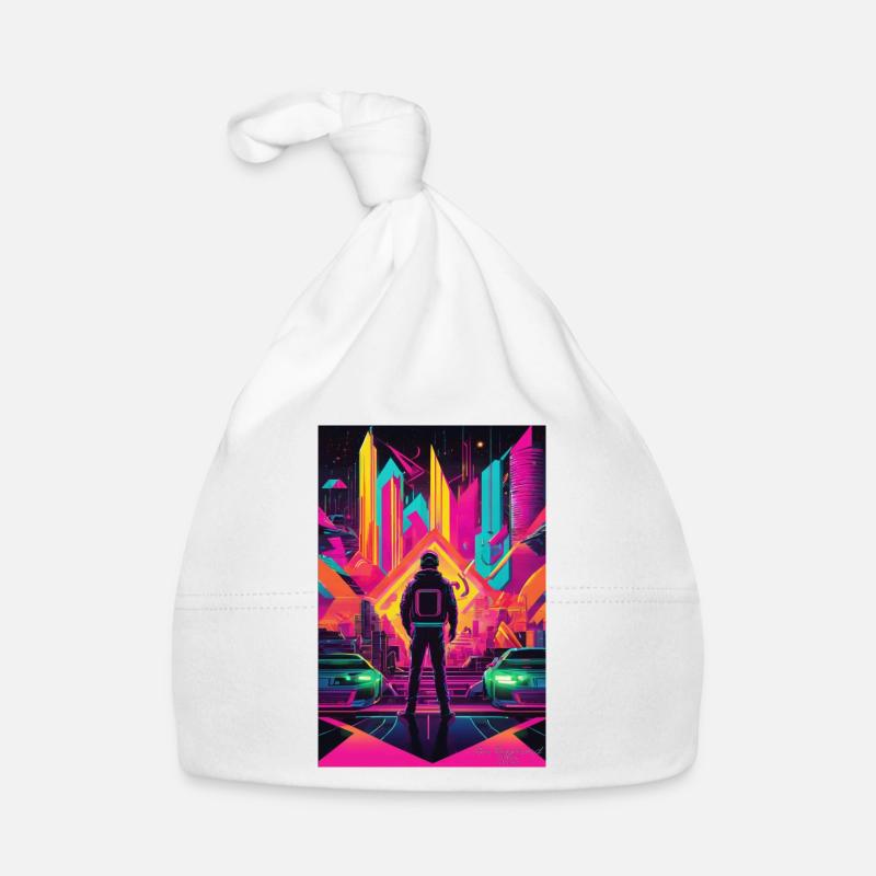 Neon Frontier Astronaut in Neon City Organic Baby Cap