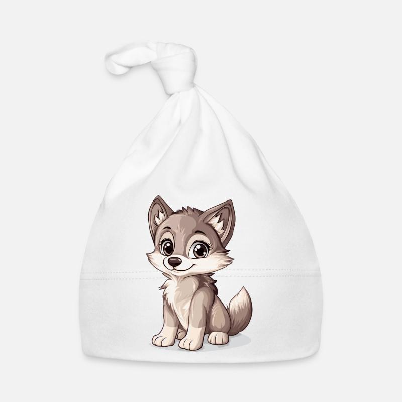petit loup mignon Bonnet bio Bébé