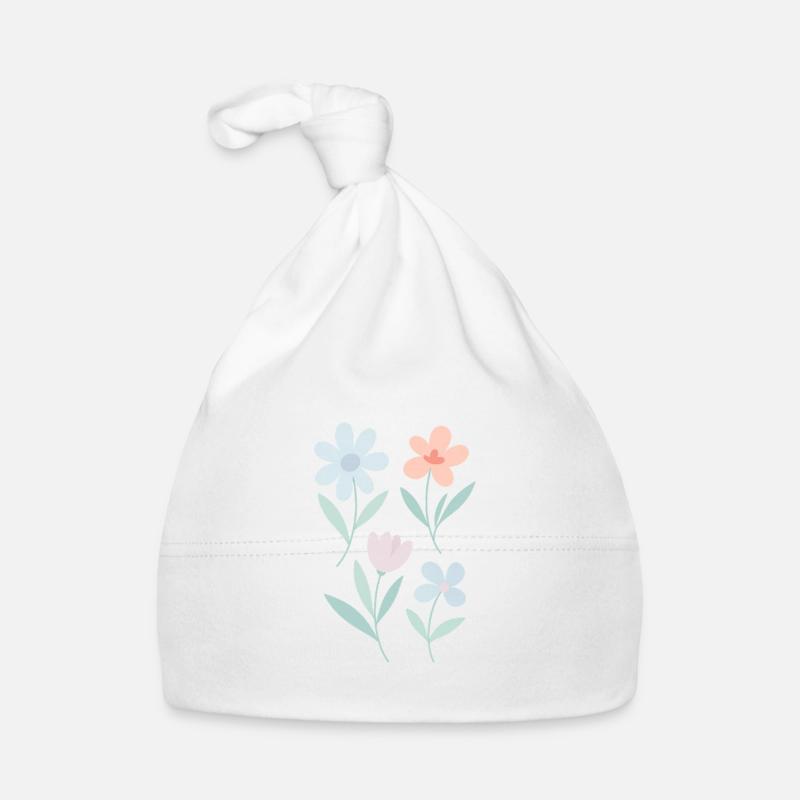 Soft Flowers – pastellig & verspielt Baby Bio-Mütze
