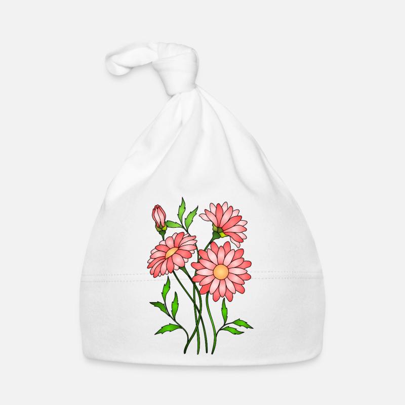 Fleur - Bonnet bio Bébé - blanc