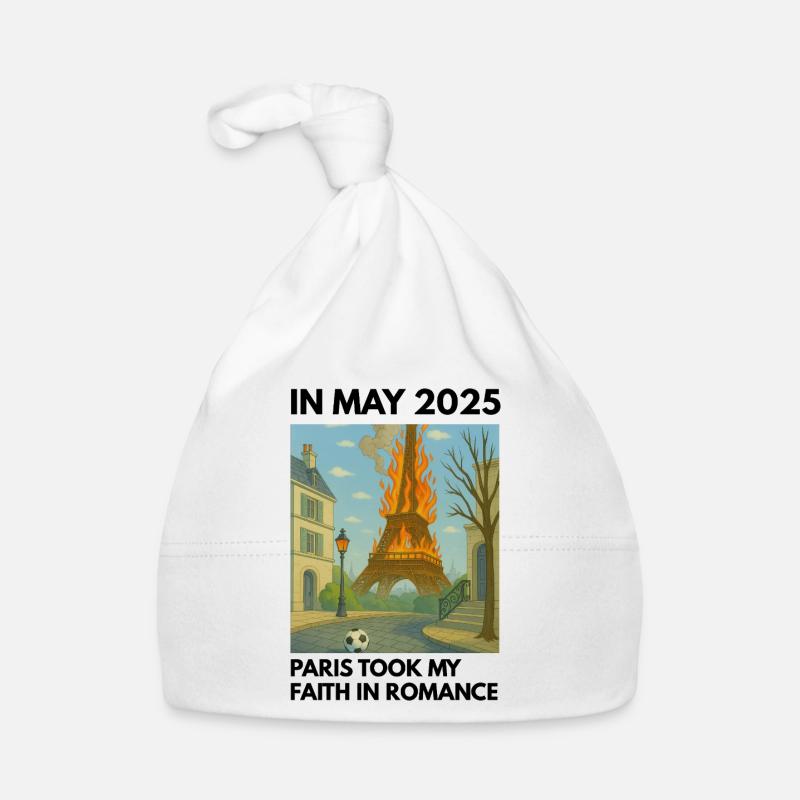 La Tour Eiffel en feu - Bonnet bio Bébé - blanc