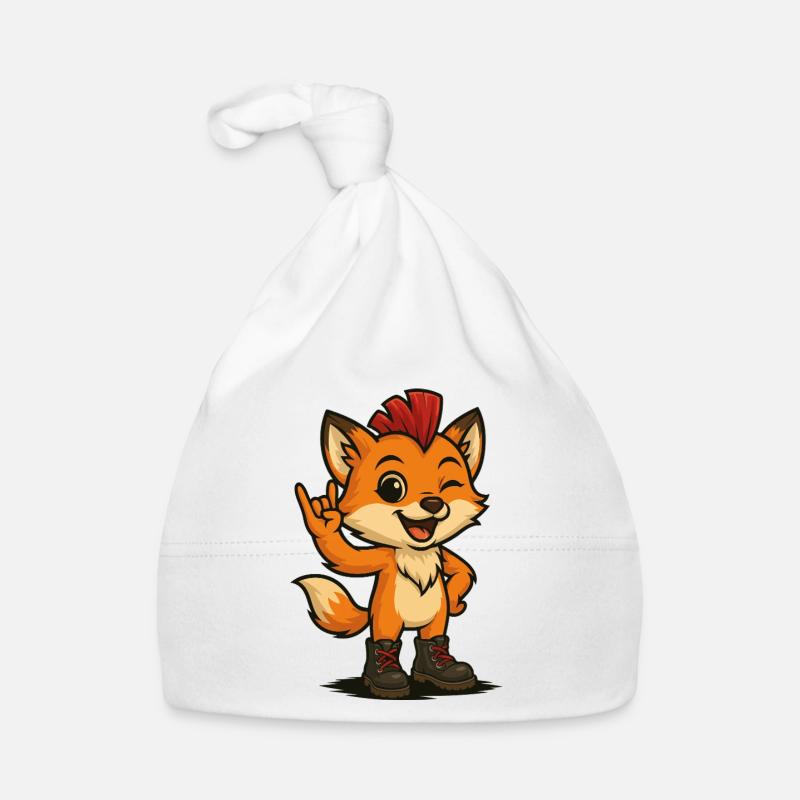 Fuchs mit Punk-Power Baby Bio-Mütze